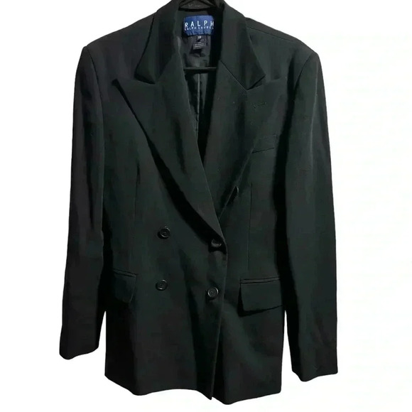 Ralph Lauren Black 100% Wool Blazer Size 10 - Picture 1 of 4